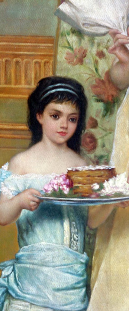 Birthday cake, Romantic early century scene without frame (3446) by GOUYETTE jean-michel