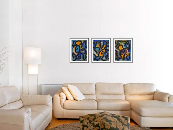 la danse / triptych  24,80x11,02 in / 63x28 cm / 2018