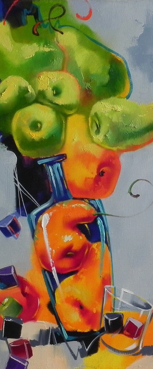 "Fruit Mix" Abstract still life (2021) by Mykhailo Novikov
