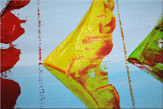 Regatta - XXL  Abstract- Colourfull Sailboat Painting- Large Acrylic Art Canvas Wart Art Ready to hang