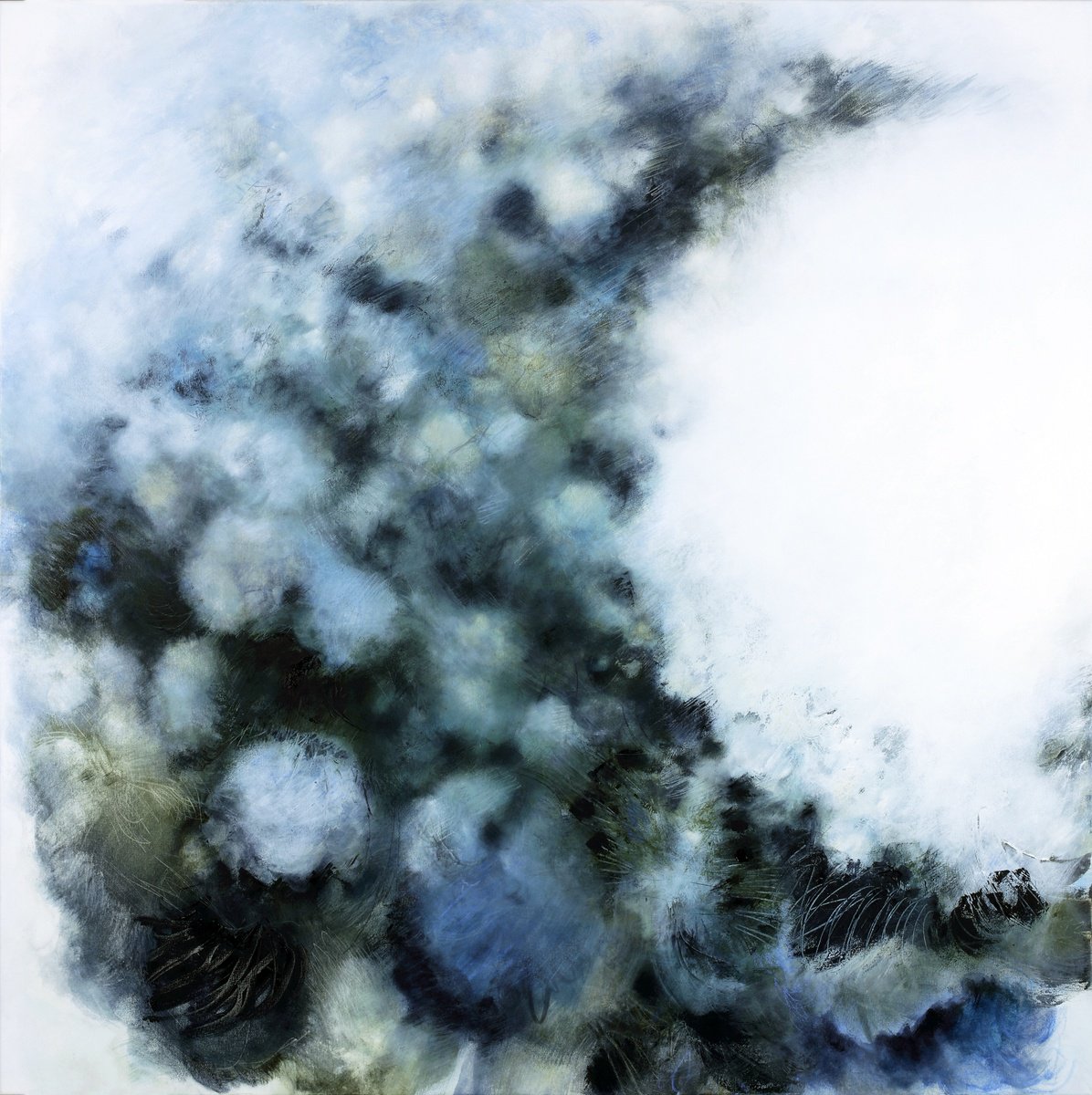 Abstract Oil Painting By Gina Parr, 55 X 55, High As Hope, Original Artwork