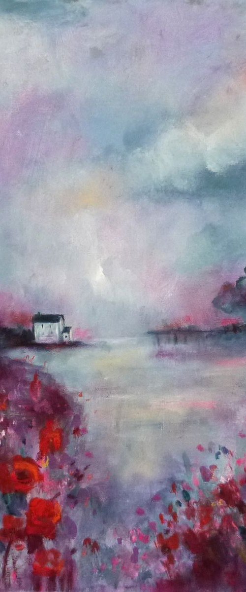 Feet in the water 60x60cm by Loetitia Pillault