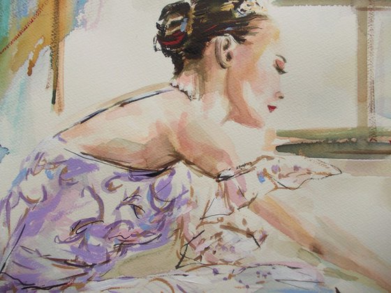 Before the Dance II  -Original Ballerina painting