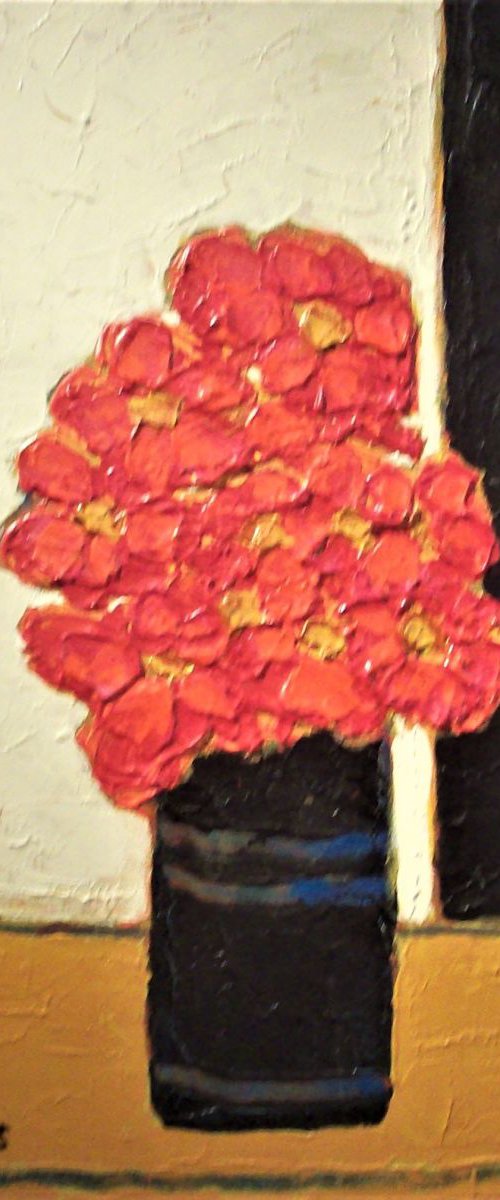 Red Gerbera Impression by David J Edwards