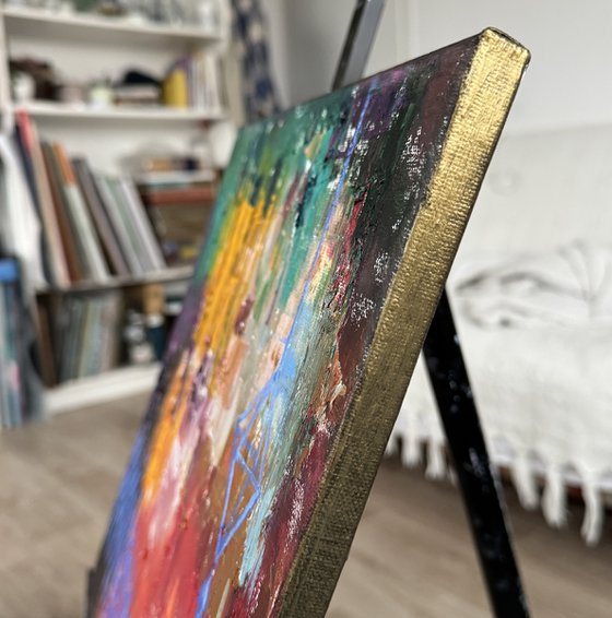 Abstract Blue Straw Spider