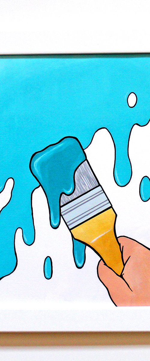 'Paint It Turquoise' Pop Art by Ian Viggars