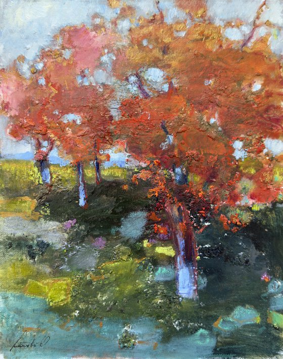 Abstract landscape: orange garden
