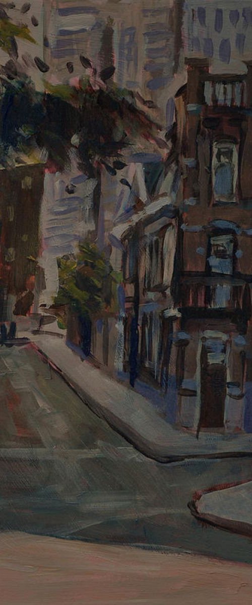 Old and New Noordstraat, Tilburg. Signed by Briex on back. by Nop Briex