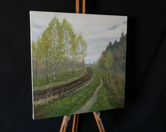 The First Green Of Spring - spring landscape painting