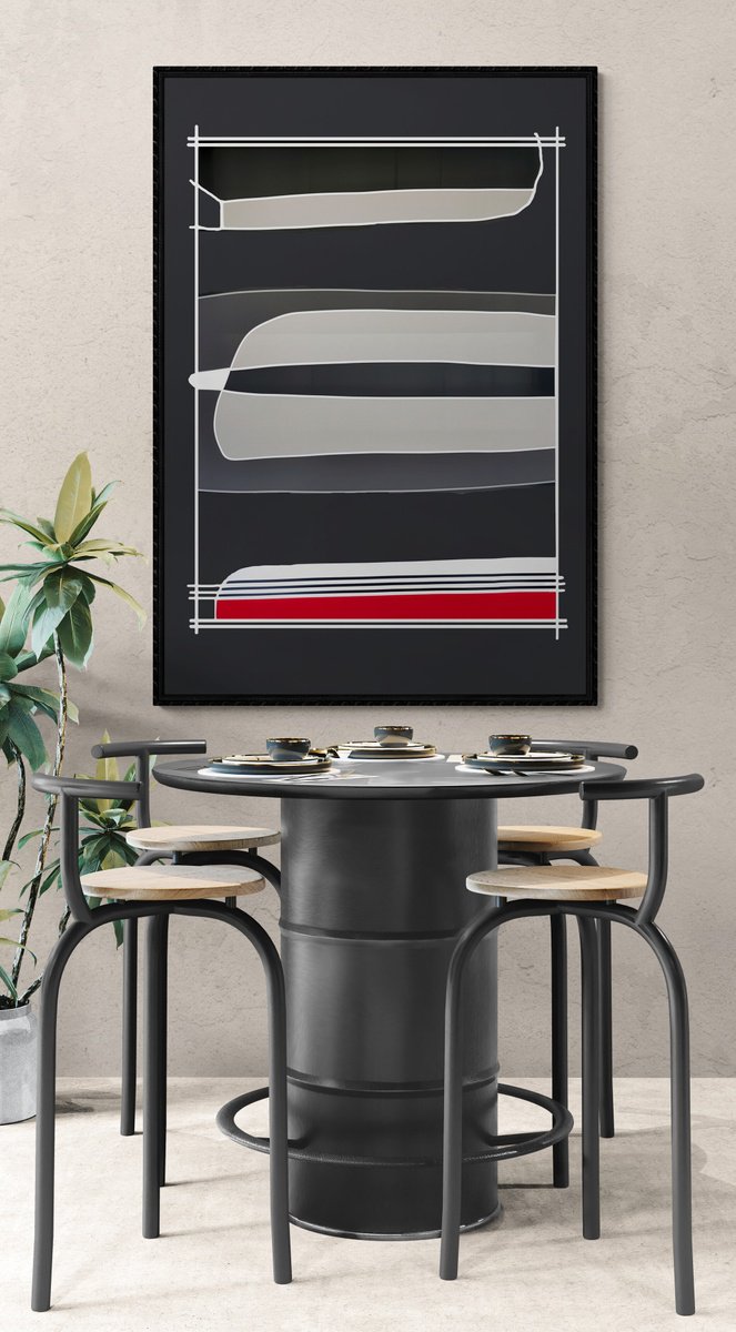 Abstract Acrylic Painting By V+V Kniazievi, 31 X 47", Rhythm Of Life #3, Original Artwork