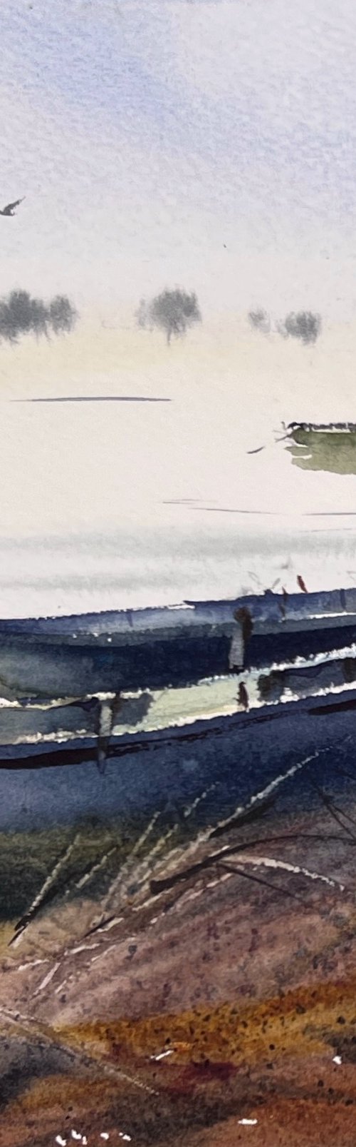 Boats in the Morning Haze by Eugenia Gorbacheva
