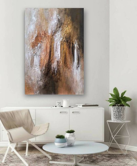 Autum tears 70x100cm Abstract Textured Painting
