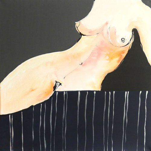 Insomnia -  Abstract Female Nude Acrylic Painting by Ewa Dabkiewicz