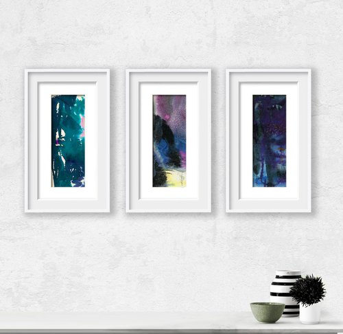 Abstraction 2019-2 - Set of 3 Paintings by Kathy Morton Stanion by Kathy Morton Stanion