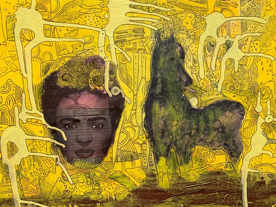 Frida Kahlo and horse