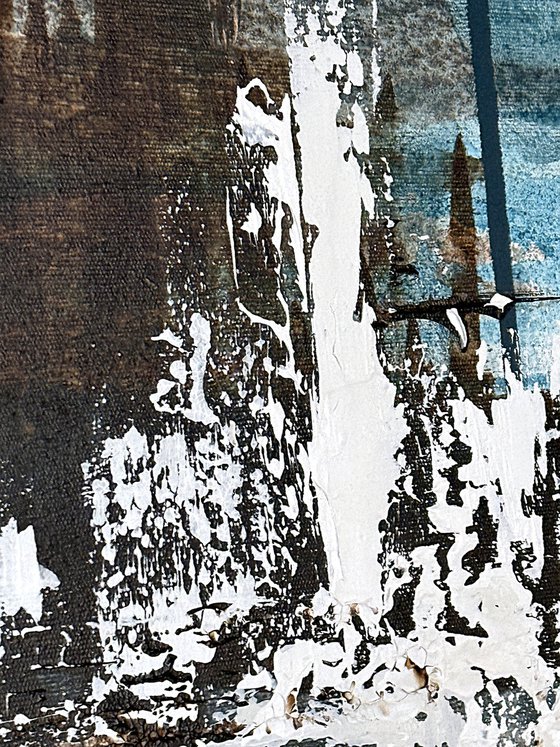 Boundaries of Color.Teal Umber Diptych