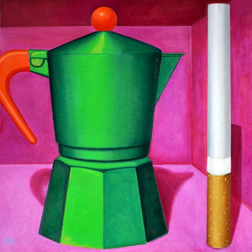 COFFEE AND CIGARETTE - 9. 100 x 100 by Andrea Vandoni