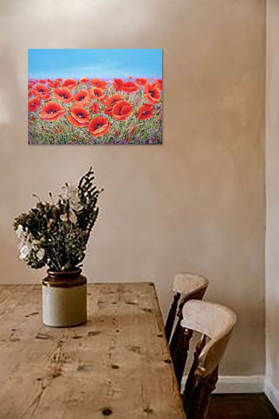 Poppies with wild flowers.