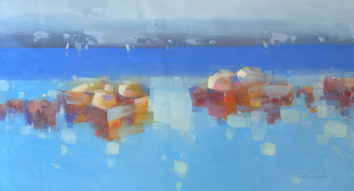 Canoes By Vahe Yeremyan, 56 X 30, Artwork For Sale On Artfinder