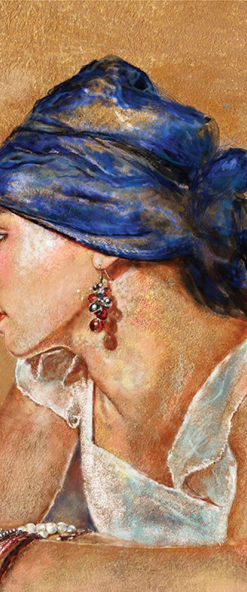 Girl with pearl earrings by Anna Sidi-Yacoub