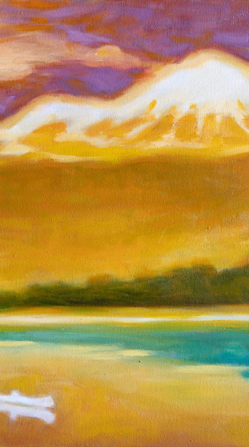 Mount Shasta and Canoe by Ron Cooper