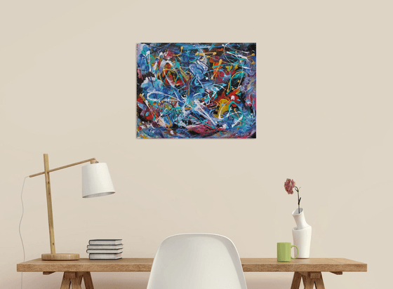 Energy of Chaos 030822 - acrylic original painting on stretched canvas
