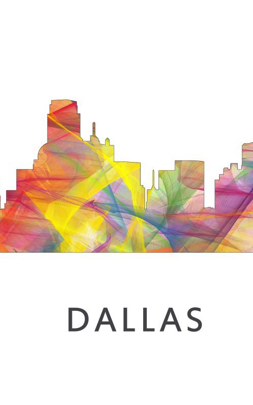 Dallas Texas Skyline WB1 by Marlene Watson