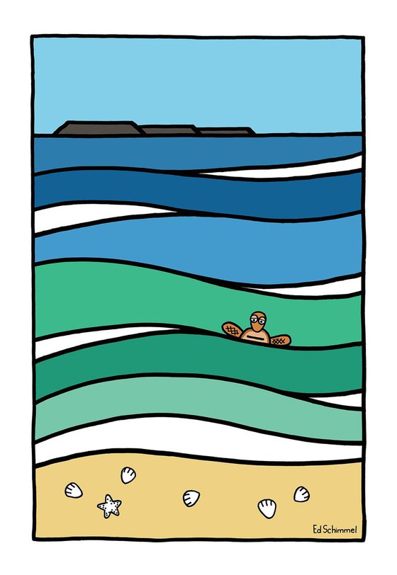 Cylinder Beach - Stradbroke Island - Modern Graphic Art Print