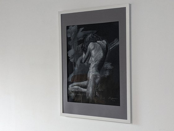 White On Black Nude Study