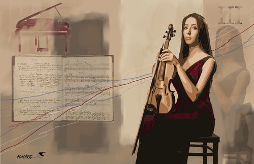 THE VIOLINIST 3...34"X22" by Joe McHarg