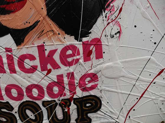 Noodle Liz 140cm x 100cm Campbell's Soup Liz Taylor Textured Urban Pop Art