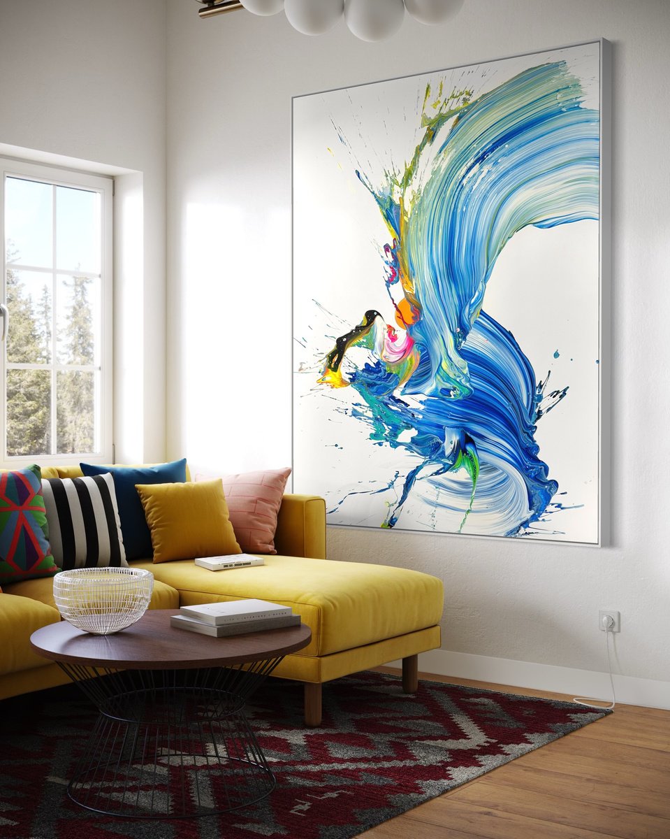 Organic Abstract Acrylic Painting By Nikolaos Schizas, 59 X 75", Ever Changing, Original Artwork