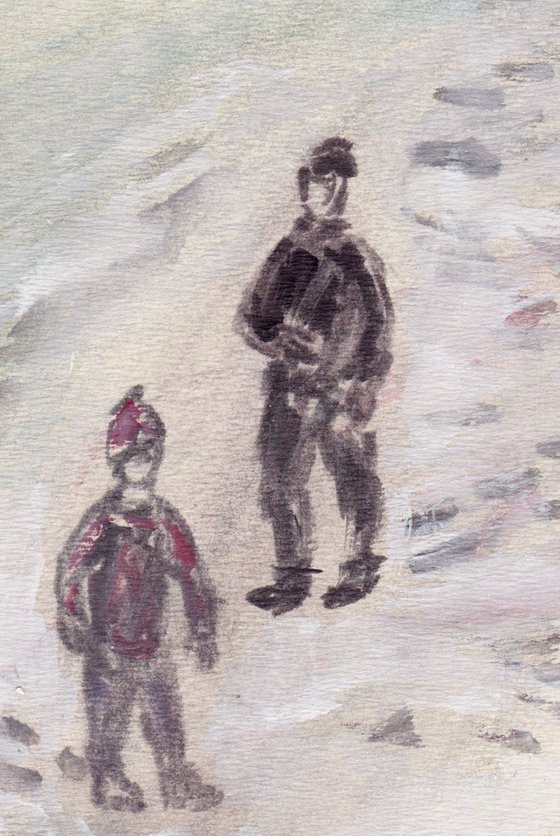 Footprints I. - Stopinje I., In Winter 2014, acrylic on paper