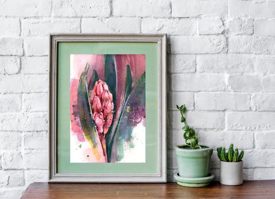 Watercolor sketch "Hyacinth flower"