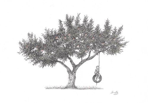 Boy and the apple tree by Shweta  Mahajan