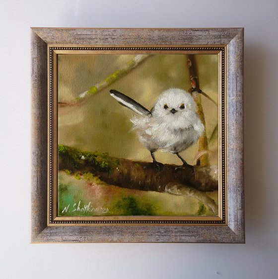 Fluffy white bird painting