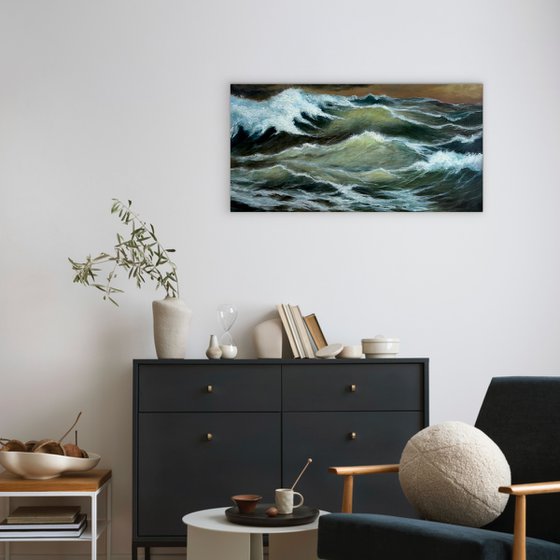 Ocean waves sea painting