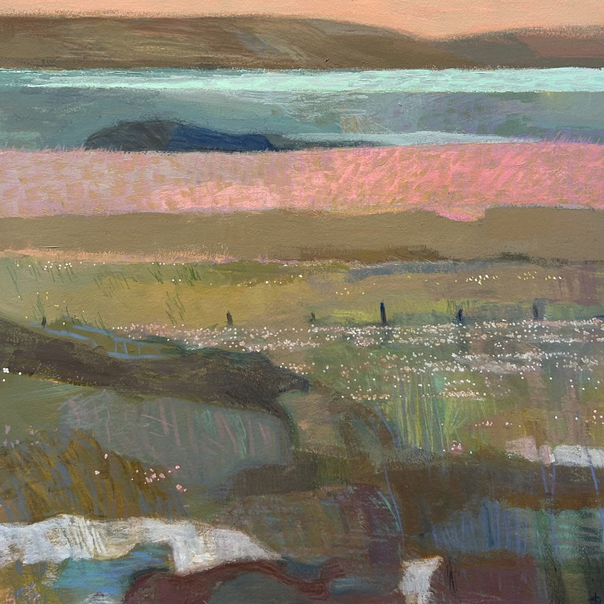 Expressive Landscape Acrylic Painting By Kimberley Day, 27 X 27", Quarry, Original Artwork