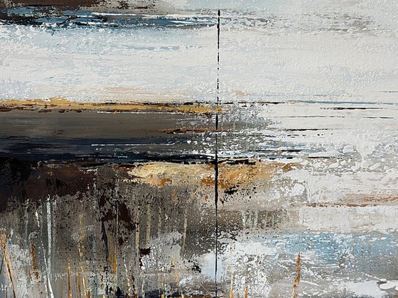 Coastal Veil of Light. Blue Gray Textured