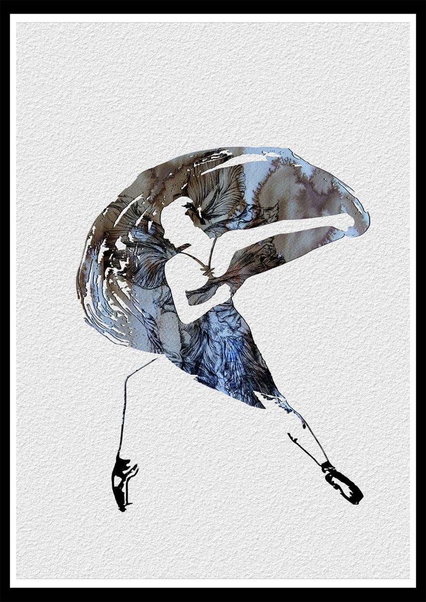 Dancer in Blue / 60 cm x 42 cm by Anna Sidi-Yacoub