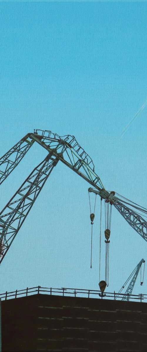 Cranes in shipyard by Zoltan Till