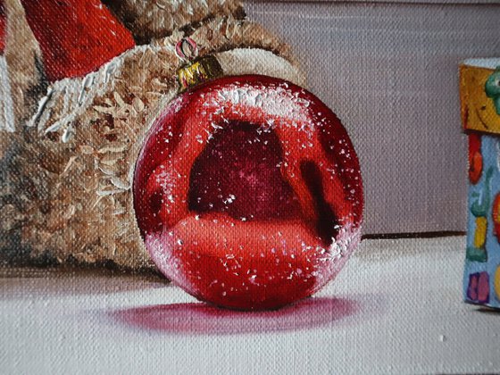 Christmas Teddy Bear at the Window