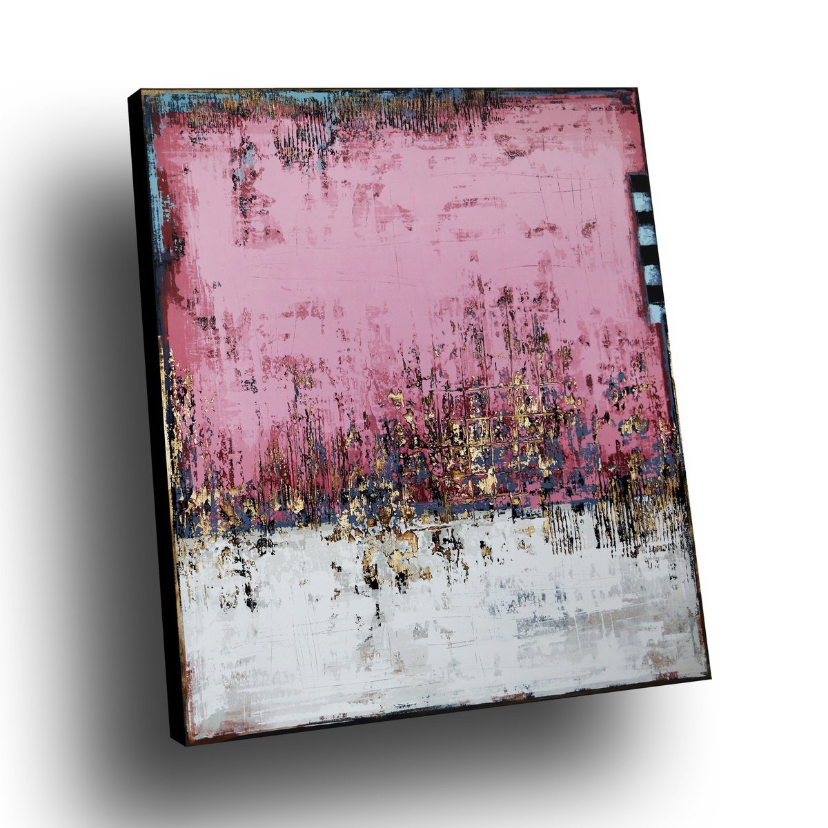 Organic Abstract Acrylic Painting By Inez Froehlich, 39 X 47, Think Pink, Original Artwork