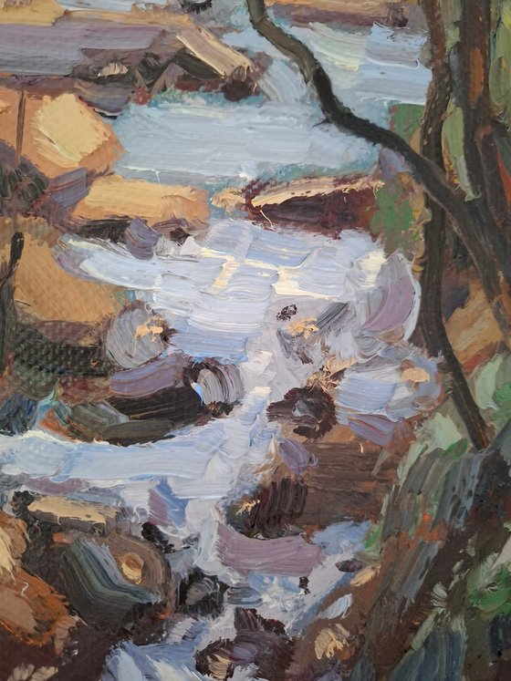 Pleinair painting Sunny beach