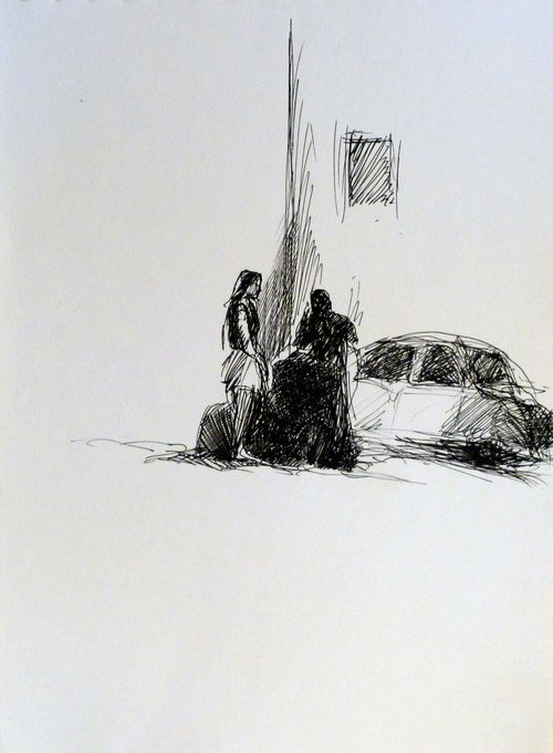 In the street, 21x29 cm by Frederic Belaubre