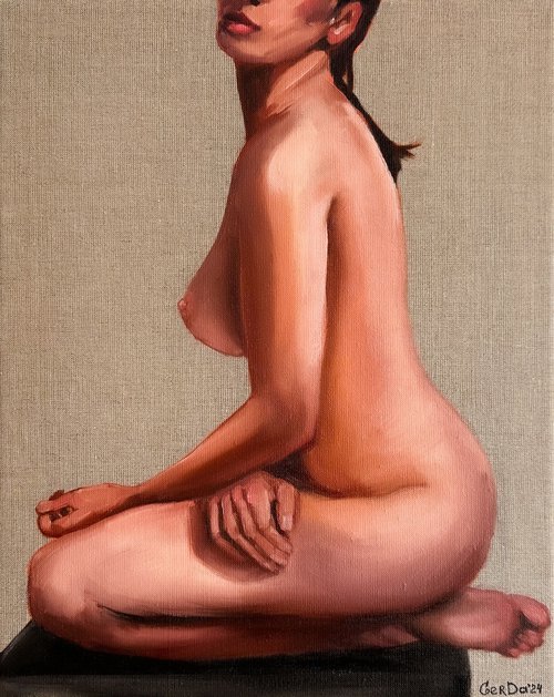 Nudity - Erotic Woman Naked Female Figure Painting by Daria Gerasimova