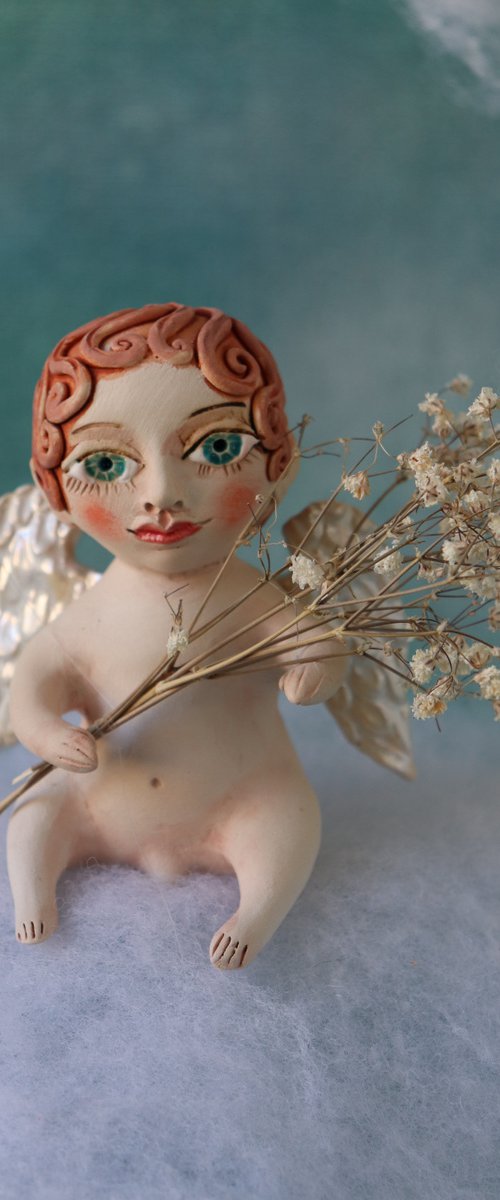 Angels game. OOAK sculpture. by Elya Yalonetski