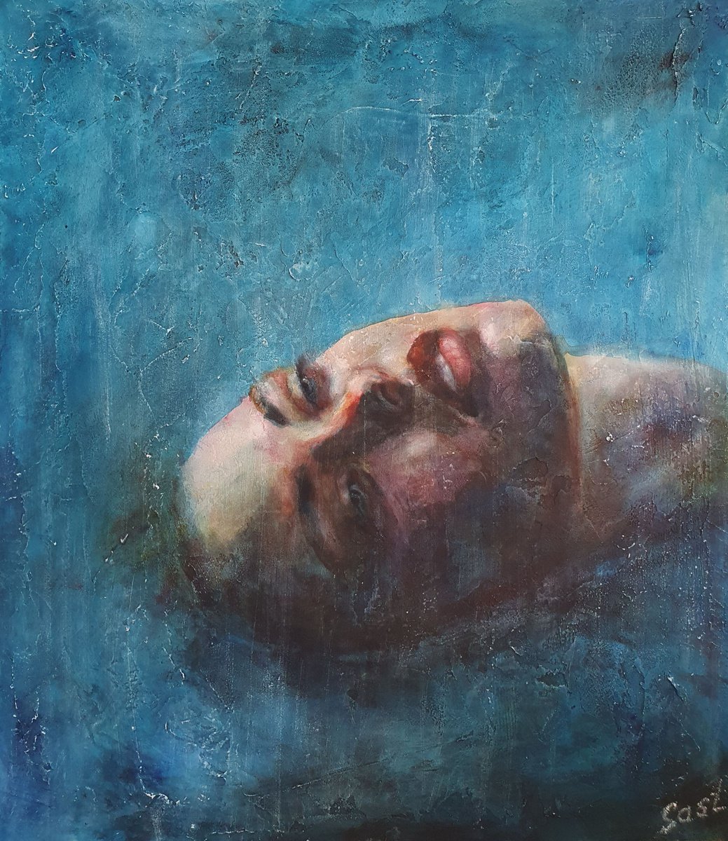 Portrait Acrylic Painting By Liubou Sas, 26 X 30", Maria, Original Artwork