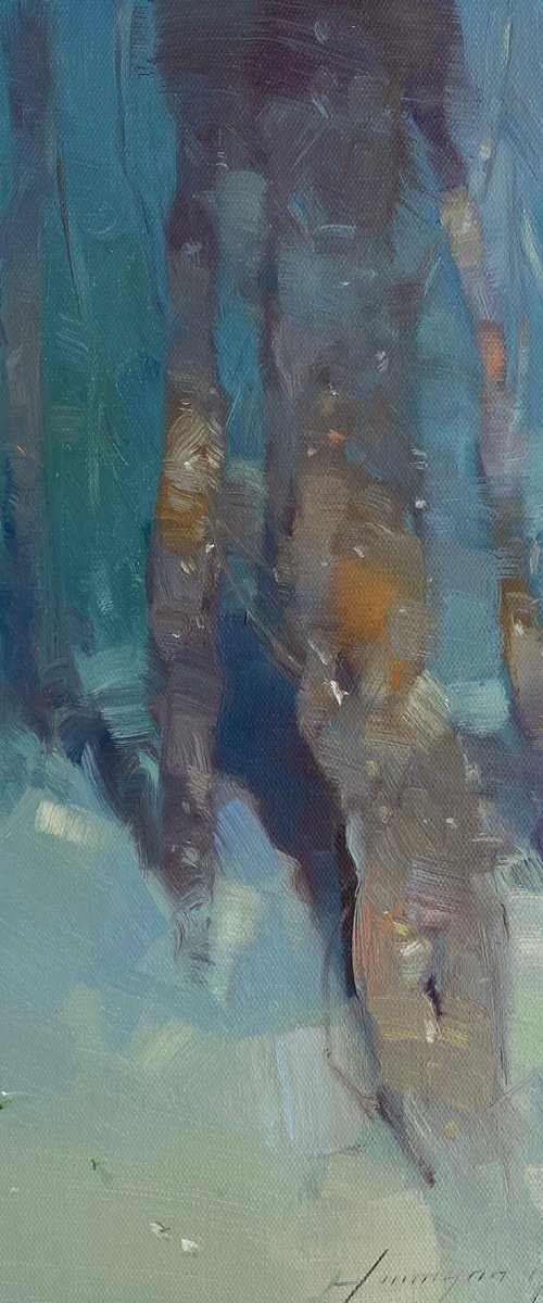 Forest Trees, Original oil painting, Handmade artwork, One of a kind by Vahe Yeremyan