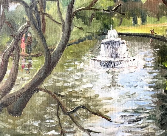 Lakeside vista An original oil painting